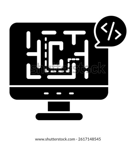 Trendy design icon of labyrinth computer game