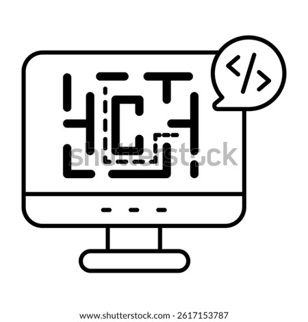 Trendy design icon of labyrinth computer game