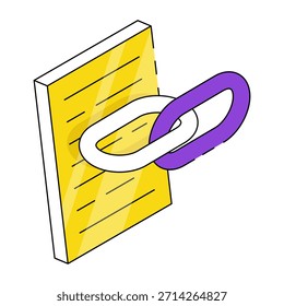 Trendy design icon of linked document 