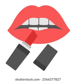 A trendy design icon of lipstick