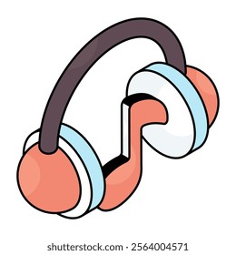 A trendy design icon of listening music