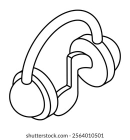 A trendy design icon of listening music