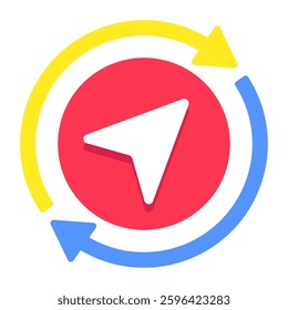 A trendy design icon of location cursor refresh