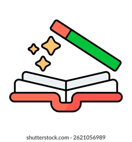 A trendy design icon of magician book