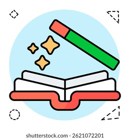 A trendy design icon of magician book