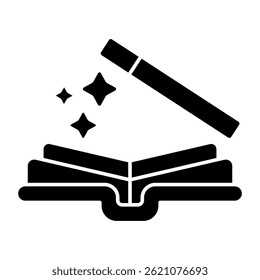 A trendy design icon of magician book