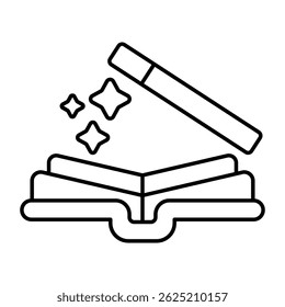A trendy design icon of magician book