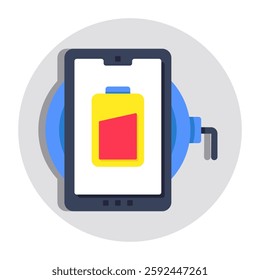 A trendy design icon of mobile battery