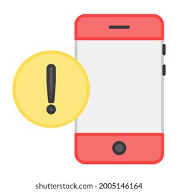 Un ícono de diseño moderno de error móvil