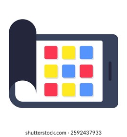 A trendy design icon of mobile layout