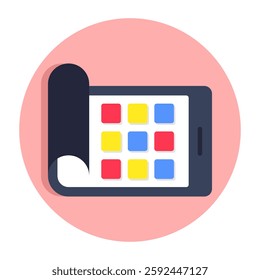 A trendy design icon of mobile layout