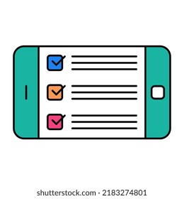 A trendy design icon of mobile list