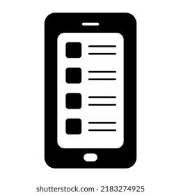 A trendy design icon of mobile list