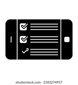A trendy design icon of mobile list