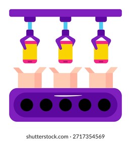 Icono de diseño de moda del robot de embalaje móvil