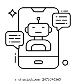 Un icono de diseño de moda del robot móvil