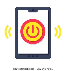 A trendy design icon of mobile turn off
