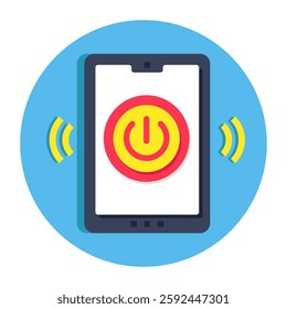 A trendy design icon of mobile turn off