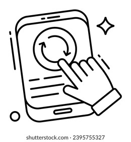 Icono de diseño de moda de actualización móvil 