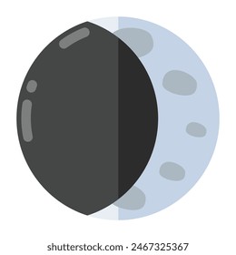 A trendy design icon of moon eclipse
