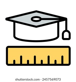 A trendy design icon of mortarboard

