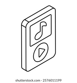A trendy design icon of mp3 player