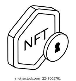 Trendy design icon of nft security 