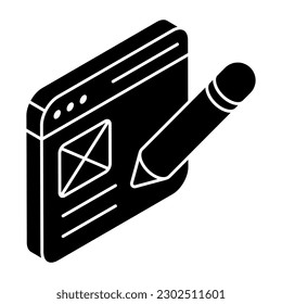 Trendy Design Symbol für Online-Artikel schreiben 
