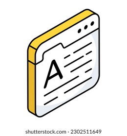 Trendy Design Symbol für Online-Artikel schreiben 