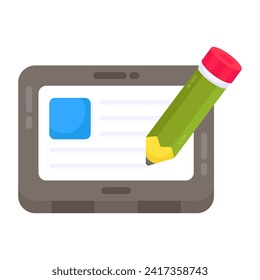 Trendy design icon of online article writing 
