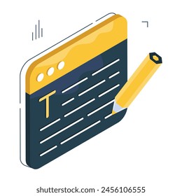 Trendy design icon of online article writing 

