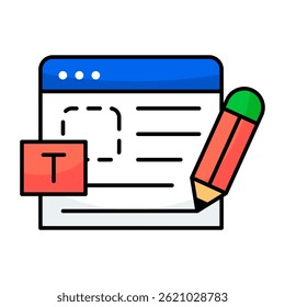 Trendy design icon of online content writing