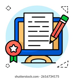A trendy design icon of paper writing