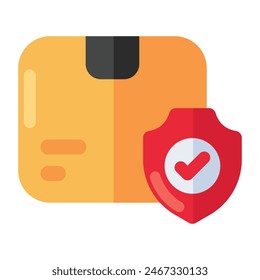 A trendy design icon of parcel security