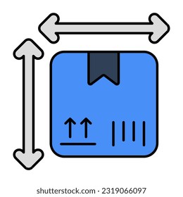 Trendy design icon of parcel size  