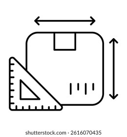 Trendy design icon of parcel size
