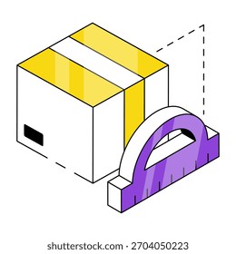Ícone de design moderno do tamanho da encomenda  