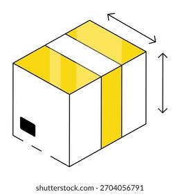 Ícone de design moderno do tamanho da encomenda  