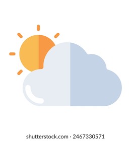 A trendy design icon of partly cloudy day