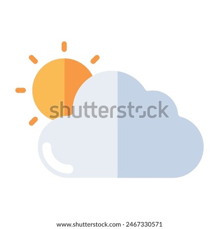 A trendy design icon of partly cloudy day