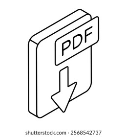 A trendy design icon of pdf download