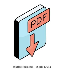 A trendy design icon of pdf download