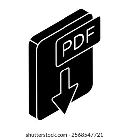 A trendy design icon of pdf download