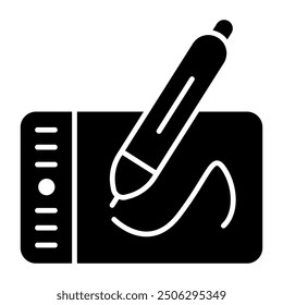Trendy design icon of pen tablet 