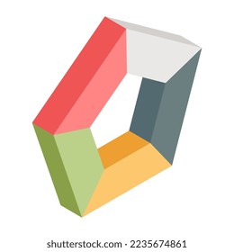 Trendy Design Icon der pentagonalen Karte 