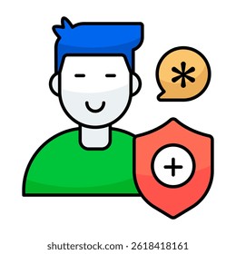 Trendy design icon of person security