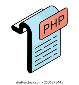 Trendy design icon of php file 