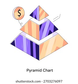 Um ícone de design moderno de gráfico de pirâmide