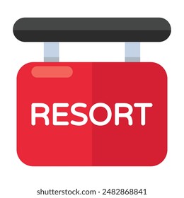 A trendy design icon of resort board