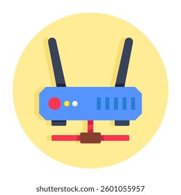 A trendy design icon of router